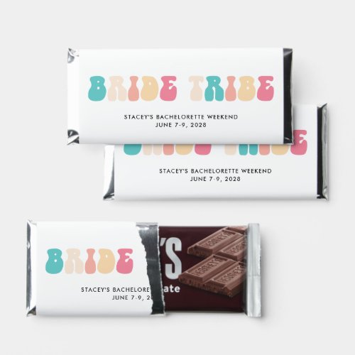 Funky Retro Bride Tribe Bachelorette Weekend Hershey Bar Favors