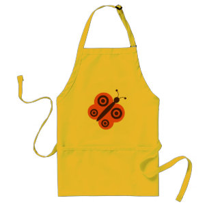 Funky Retro Cartoon Butterfly Adult Apron