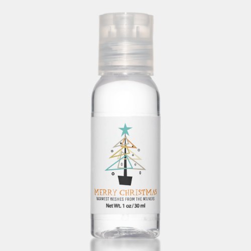 Funky Retro Christmas Tree Mid_century Holiday Hand Sanitizer