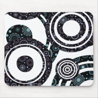 Funky Retro Circles Mouse Pad