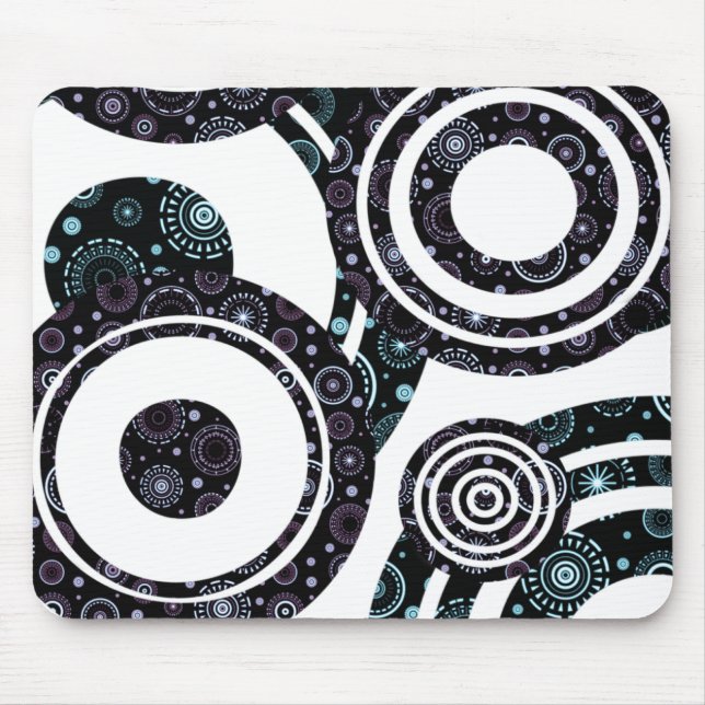 Funky Retro Circles Mouse Pad (Front)