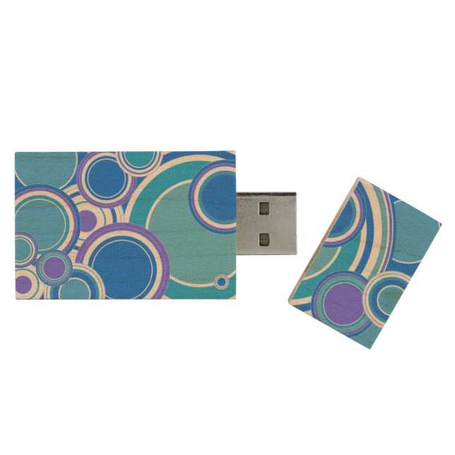 Funky Retro Circles USB Flash Drive (Opened)