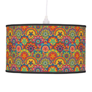 Funky Retro Colorful Mandala Pattern Ceiling Lamp