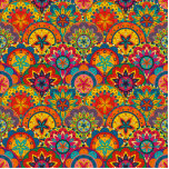 Funky Retro Colorful Mandala Pattern Cutout<br><div class="desc">Decorative funky colorful bohemian retro mandala flowers vintage pattern.</div>