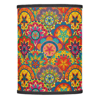 Funky Retro Colorful Mandala Pattern Lamp Shade