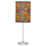 Funky Retro Colorful Mandala Pattern Table Lamp at Zazzle