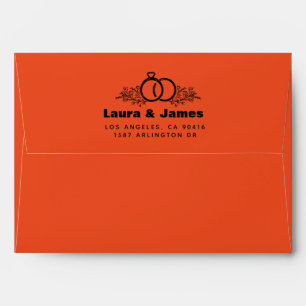 funky retro colorful trendy wedding envelope