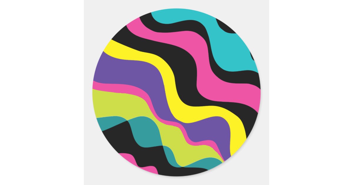 Funky Retro Colors Wave Pop Pattern 90's Party Classic ...