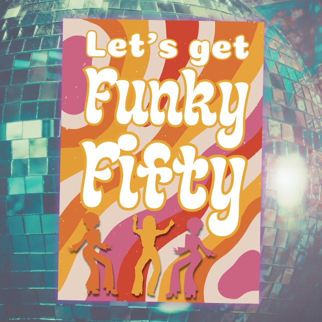 Funky Retro Dancing Woman 50th Birthday Party Invitation (Creator Uploaded)