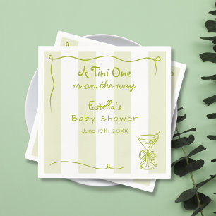 Funky Retro Doodle Dirty Martini Baby Shower Napkins