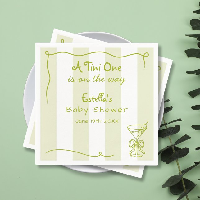 Funky Retro Doodle Dirty Martini Baby Shower Napkins (Creator Uploaded)