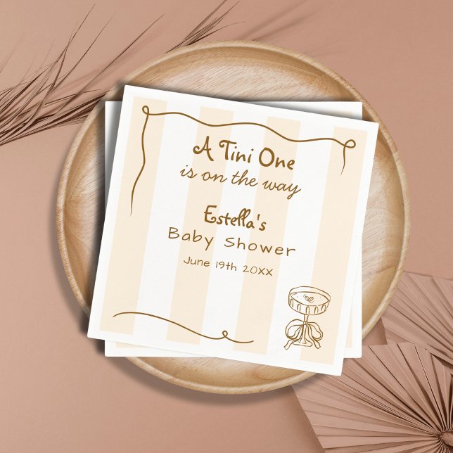 Funky Retro Doodle Espresso Martini Baby Shower Napkins (Creator Uploaded)