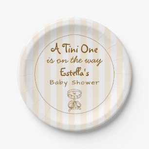 Funky Retro Doodle Espresso Martini Baby Shower Paper Plates