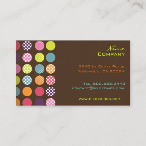 Funky retro dots dots/ DIY background color Business Card Template