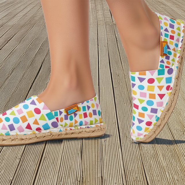 Funky Retro Geometric Pattern Casual Slip On  Espadrilles (Casual and Comfortable Summer Shoes)