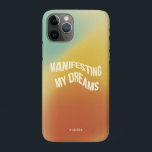 Funky Retro Grainy Gradient Texture Manifestation iPhone 11 Pro Case<br><div class="desc">Funky Retro Grainy Gradient Texture Manifestation smartphone cover as a reminder for your Affirmations, Scripting, Morning Pages or Law of Attraction and Motivation. This Manifestation accessory features a trendy grainy gradient texture and waved text for "Manifesting my dreams" and your name of choice (or delete and leave blank). Retro inspired...</div>
