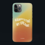 Funky Retro Grainy Gradient Texture Manifestation iPhone 11 Pro Case<br><div class="desc">Funky Retro Grainy Gradient Texture Manifestation smartphone cover as a reminder for your Affirmations, Scripting, Morning Pages or Law of Attraction and Motivation. This Manifestation accessory features a trendy grainy gradient texture and waved text for "Manifesting my dreams" and your name of choice (or delete and leave blank). Retro inspired...</div>