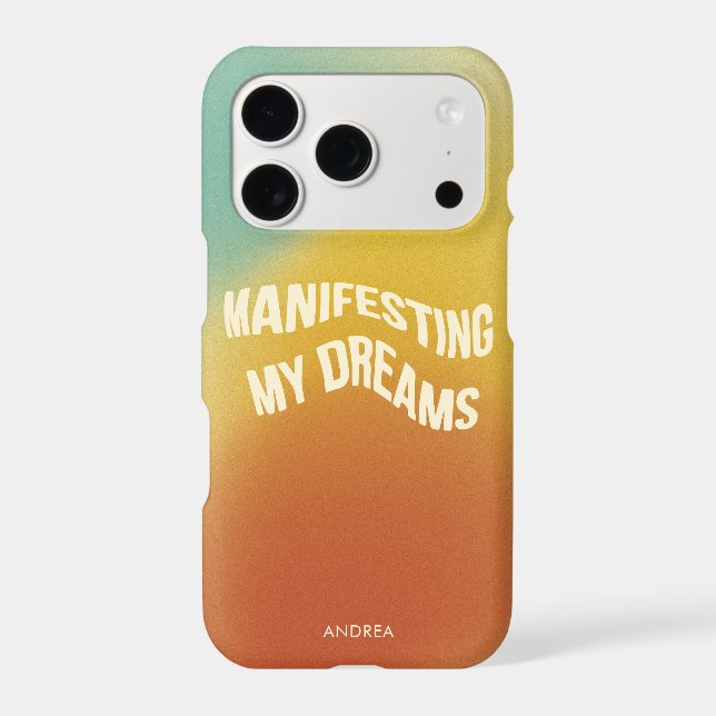 Funky Retro Grainy Gradient Texture Manifestation Iphone Case (Back)