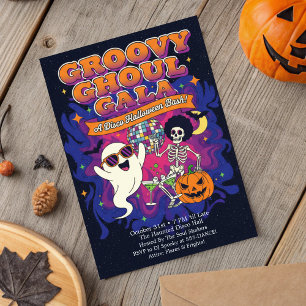 Funky Retro Groovy Ghoul Gala Disco Halloween Invitation