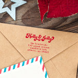 Funky Retro Holly Jolly Christmas Return Address Self-inking Stamp<br><div class="desc">A funky,  retro,  70 Christmas self-inking return address stamp featuring the words "holly jolly" in a retro font.

The trendy typography will make this a popular choice.</div>