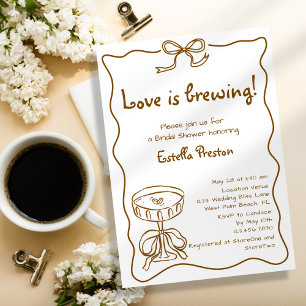 Funky Retro Love is Brewing Martini Bridal Shower Invitation