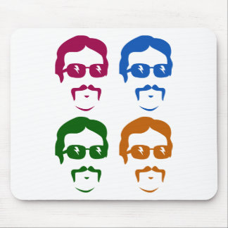 Funky Retro Mustache Man Mouse Pad