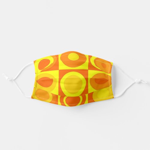 Funky Retro Orange Yellow Circle Reusable Washable Adult Cloth Face Mask