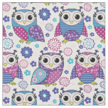 Funky Retro Owls Fabric