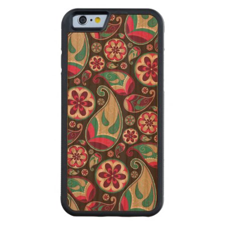 Funky Retro Paisley Pattern Carved Cherry Iphone 6 Bumper Case