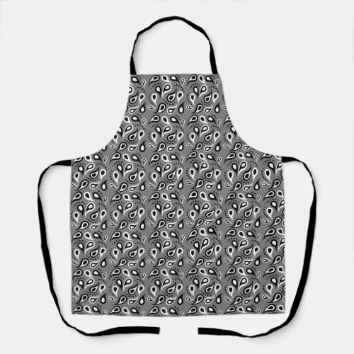 Funky retro paisley pattern medium apron