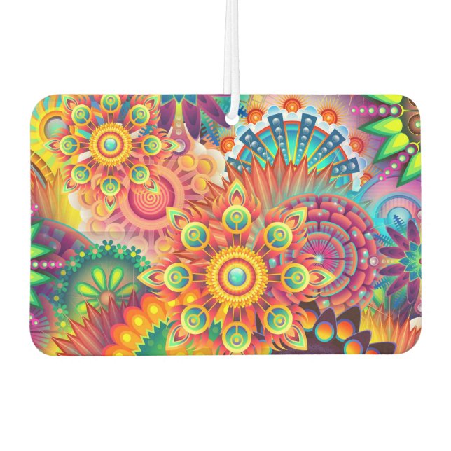 Funky Retro Pattern Abstract Bohemian Air Freshener (Front)