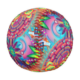 Funky Retro Pattern Abstract Bohemian Baseball