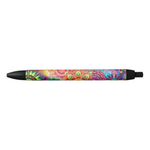 Funky Retro Pattern Abstract Bohemian Black Ink Pen