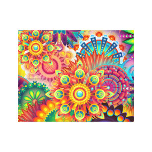 Funky Retro Pattern Abstract Bohemian Canvas Print