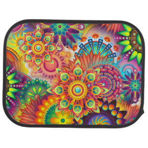 Funky Retro Pattern Abstract Bohemian Car Floor Mat