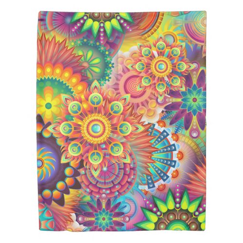 Funky Retro Pattern Abstract Bohemian Duvet Cover