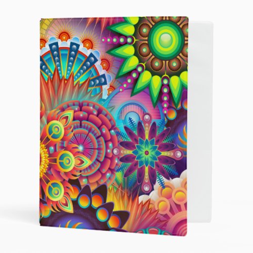 Funky Retro Pattern Abstract Bohemian Mini Binder