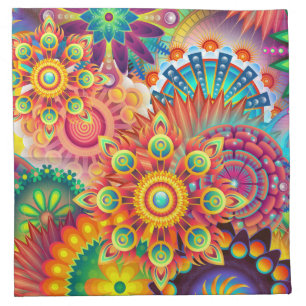 Funky Retro Pattern Abstract Bohemian Napkin