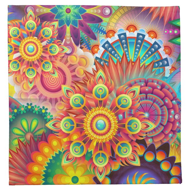 Funky Retro Pattern Abstract Bohemian Napkin (Front)