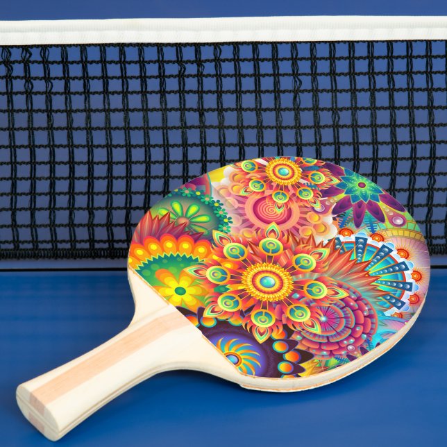 Funky Retro Pattern Abstract Bohemian Ping-Pong Paddle (Insitu)