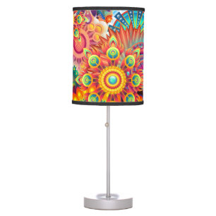 Funky Retro Pattern Abstract Bohemian Table Lamp