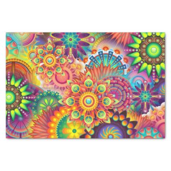 Funky Retro Pattern Abstract Bohemian Tissue Paper by homedecorshop at Zazzle