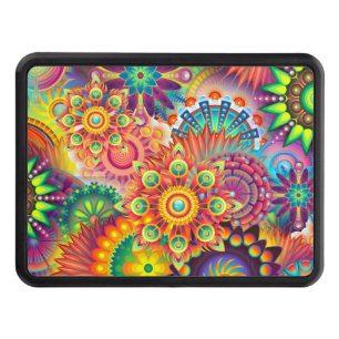 Funky Retro Pattern Abstract Bohemian Trailer Hitch Cover