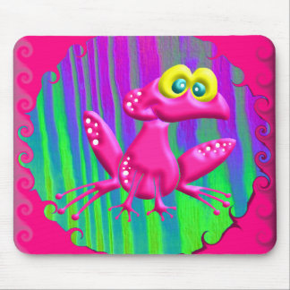 Funky Retro Peace Frog Mouse Pad