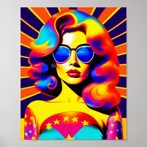 Funky Retro Pop Art Fashion Poster