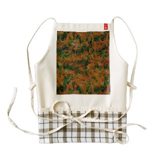 Funky Retro Style Abstract Tangerine Green Zazzle HEART Apron