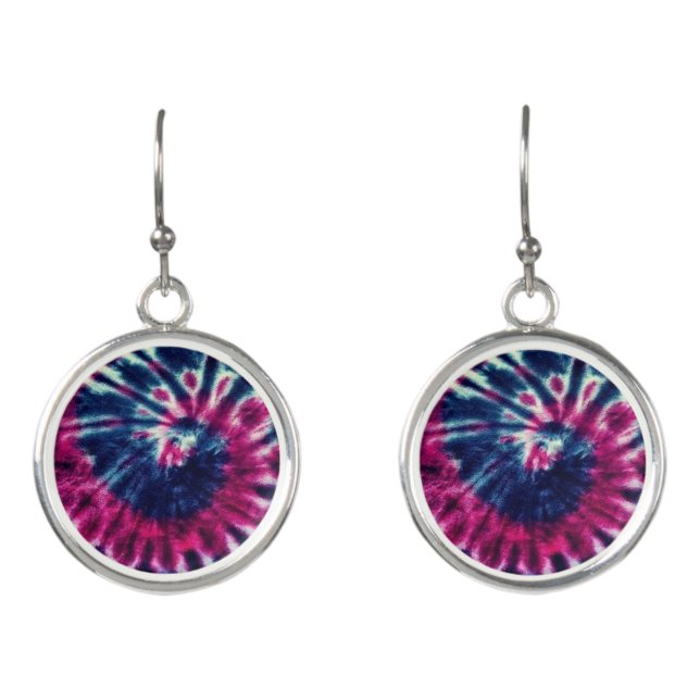 Funky Retro Tie-Dye Earrings (Front)