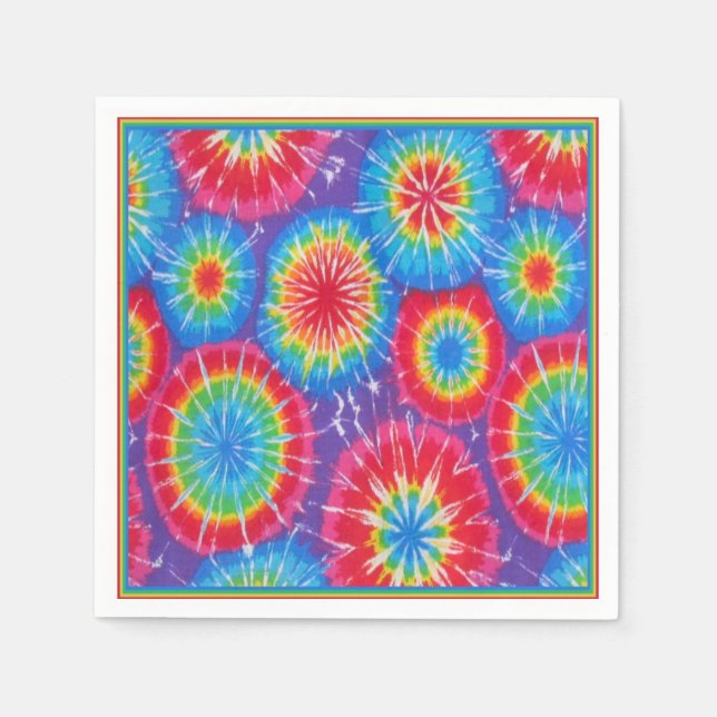 Funky Retro Tie Dye Napkins (Front)