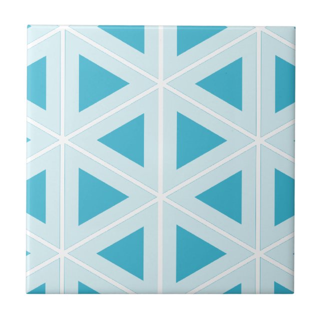 funky retro triangles ceramic tile (Front)