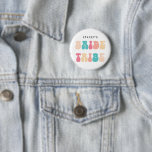 Funky Retro Vintage Bride Tribe Bachelorette  Button<br><div class="desc">Funky Retro Inspired Bachelorette Party button for the bride tribe of the bride - with happy retro colors and your text of choice. A fun vintage inspired colorful and happy design with "Bride Tribe" and customizable text. You can even change the colors of the letters if you like! Matching party...</div>